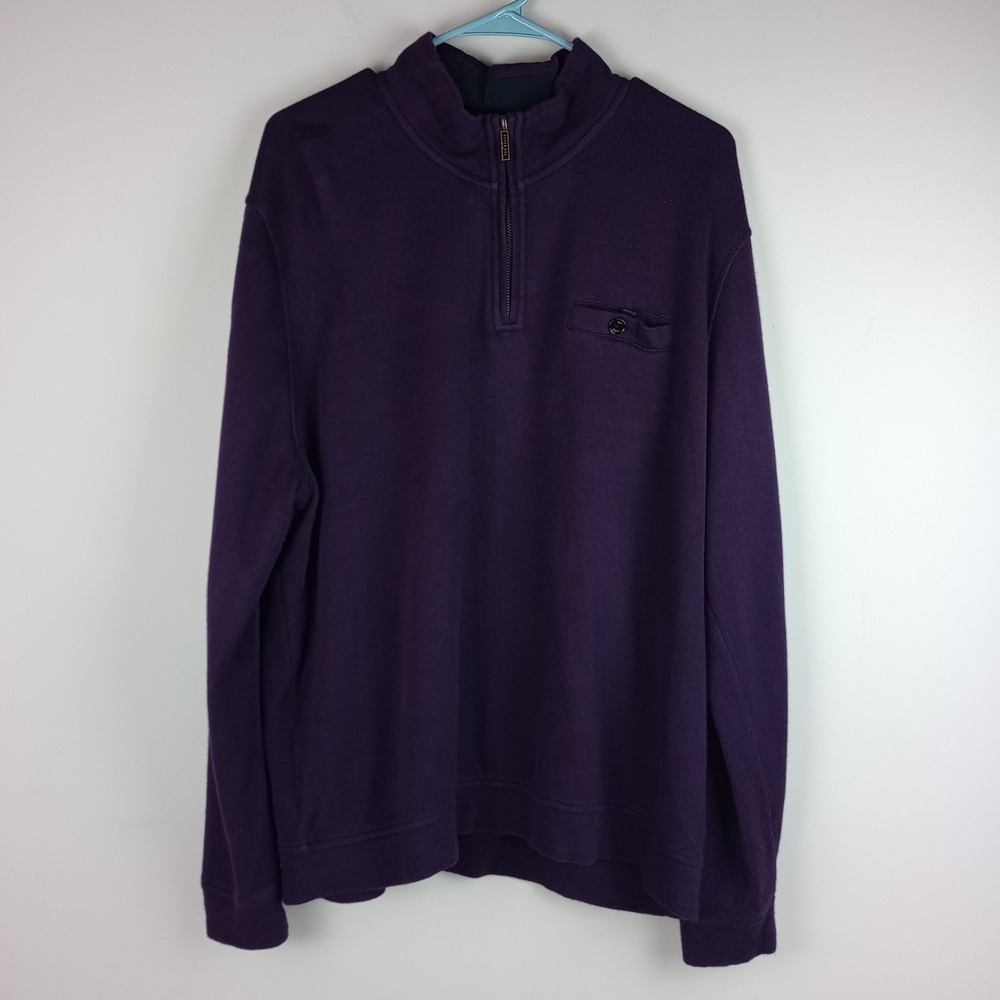 Ted Baker Mens XXL Purple Quarter Zip Wool Blend Pullover Valerio Sweater